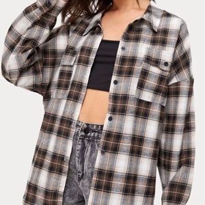 women’s boyfriend brown flannel